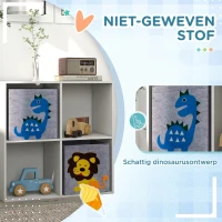ZONEKIZ Opbergrek voor Kinderen, Kubussen, Laden, MDF, Kantelbeveiliging, Wit(m-5)