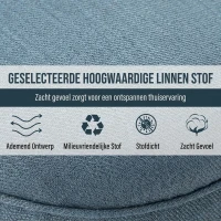HOMCOM relaxstoel met rugkussen tv-stoel fauteuil verhoogde poten linnen(m-5)