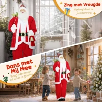 HOMCOM Kerstman 1,6 m staande kerstman met geschenken en kerstglokken Soundfunktion(m-4)