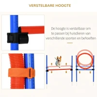PawHut behendigheidsset slalompalen springring(m-5)