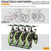 HOMCOM fietsenrek, standaard, fietsenrek, meerdere fietsen, tot 4 fietsen(m-7)
