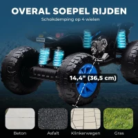 AIYAPLAY Kinder Elektrische Quad, 24V Elektrisch Voertuig met 4 Wielen, Koplampen, USB-aansluiting, MP3-functie, 6,5 km/h, 3-8 Jaar(m-7)