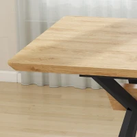 HOMCOM Mesa de Jantar Extensível 4-6 Pessoas, Mesa de Cozinha em Madeira 130-170x80x76 cm, Carvalho e Preto(m-13)