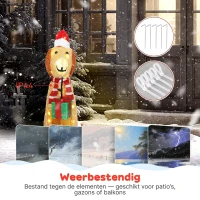 Outsunny Kerstdecoratie, verlichte kerstpuppy met 74 warmwitte LED-lampjes, 64 x 20 x 70 cm, Geel(m-6)