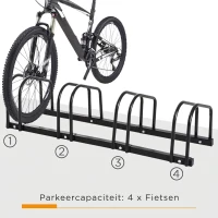 HOMCOM fietsenrek, standaard, fietsenrek, meerdere fietsen, tot 4 fietsen(m-4)