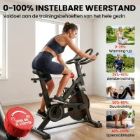 SPORTNOW Hometrainer Ergometer Verstelbaar met Magnetische Weerstand, App, LCD-monitor, Stuur en Zitting Verstelbaar, Telefoonhouder(m-5)