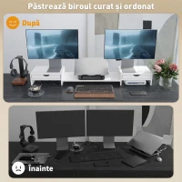HOMCOM Suport pentru Monitor Reglabil, Alb(m-5)