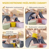 AIYAPLAY 7-częściowy Zestaw Miękkich Klocków dla Maluchów, Pianka, Zmywalny Pokrowiec z Kordu, Różne Kształty, Kolorowy(m-7)