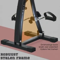 HOMCOM Hometrainer voor senioren bewegingstrainer pedaaltrainer armen en benen staal wit(m-4)