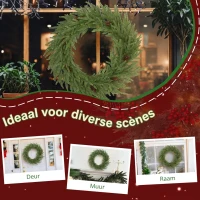 HOMCOM Kerstkrans met dennenappels Ø60 cm – kunstkrans, groen(m-6)