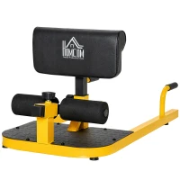 HOMCOM Aparat pentru Genuflexiuni 3 în 1 Reglabil cu Picioare Antiderapante, 50x97x44.5-56.5cm, Galben(m-1)