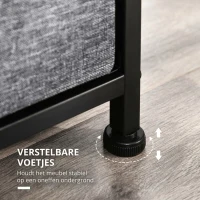 HOMCOM Ladekast met 8 Stoffen Lades, 2 Groot, 6 Klein, Metalen Frame, Kantelbeveiliging, Grijs(m-7)