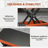 HOMCOM Motorfietslift 500 kg Capaciteit 135-390 mm Verstelbare Hoogte Staal Oranje(m-7)