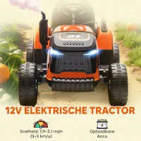 AIYAPLAY Elektrische Kindertractor, Zittractor met Afstandsbediening, Zachte Start, voor kinderen van 3-8 jaar, Oranje(m-4)
