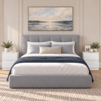 HOMCOM 2er-Set Nachttische, Beistelltische mit 2 Schubladen, moderner Stil, für Schlafzimmer, Wohnzimmer, 40 x 34 x 46,5 cm, Weiß(m-4)