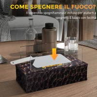 HOMCOM Camino a Bioetanolo da Tavolo con Bruciatore da 1.15L e Pannello in Vetro, 33x16x18cm, Nero(m-5)