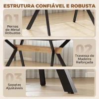 HOMCOM Mesa de Jantar Extensível 4-6 Pessoas, Mesa de Cozinha em Madeira 130-170x80x76 cm, Carvalho e Preto(m-7)