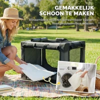 PawHut Opvouwbare hondenbox met kussen, afneembare wasbare hoes van Oxford-stof voor honden tot 22 kg, legergroen(m-7)