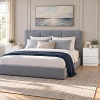 HOMCOM 2er-Set Nachttische, Beistelltische mit 2 Schubladen, moderner Stil, für Schlafzimmer, Wohnzimmer, 40 x 34 x 46,5 cm, Weiß(m-6)