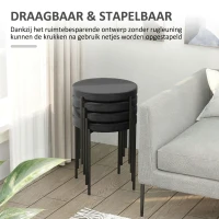 HOMCOM Eetkamerstoel Accentstoel Keukenstoelen, 41,5 cm x 41,5 cm x 46 cm, Zwart(m-6)