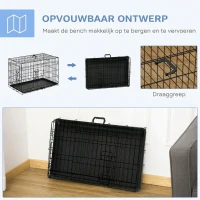 PawHut transportkooi transportbox draadkooi hondenbox kooi metaal inklapbaar(m-7)