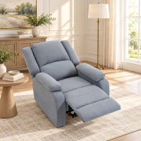 HOMCOM Fotoliu de relaxare, funcție de șezut și suport pentru picioare, reglabil, până la 120 kg, cadru din oțel, 84 x 92 x 100 cm, Gri(m-3)