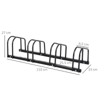 HOMCOM fietsenrek, standaard, fietsenrek, meerdere fietsen, tot 4 fietsen(m-3)