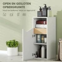 HOMCOM Badkamerkast smal badkast met verstelbare planken, open vak 30 x 30 x 71,5 cm Wit(m-4)