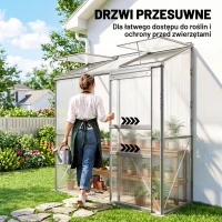 Outsunny Szklarnia z drzwiami przesuwnymi, okno dachowe, aluminium(m-6)