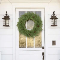 HOMCOM Kerstkrans met dennenappels Ø60 cm – kunstkrans, groen(m-7)