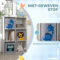 ZONEKIZ Opbergrek voor Kinderen, Blokken, Lades, MDF, Kantelbeveiliging, Grijs(m-5)