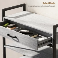 HOMCOM 4-laags schoenenrek, halrek voor maximaal 9 paar schoenen, spaanplaat, metaal, grijs(m-4)