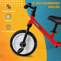 HOMCOM kinderloopfiets kinderfiets zijwielen pedalen 2-5 jaar PP rood(m-7)