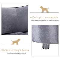 PawHut luxe hondenbank hondensofa kattenmand dier sofa hondenmand zetel hondenbed dierenmand(m-6)