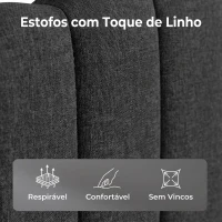 HOMCOM Cama de Casal Estofada 160x200 cm com Cabeceira Ajustável Acolchoada, Ripas de Madeira, Cinzento-Antracite(m-5)