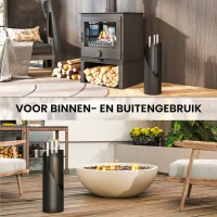 Outsunny 4-delige haardset – compact zwart haardgereedschap(m-6)