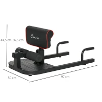HOMCOM 3-en-1 Máquina Equipo de Sentadilla para Ejercicios Abdominales Tablero Supino Multifuncional Máquina de Piernas Ayuda en Cuclillas Negro(m-3)