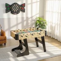 SPORTNOW Calcio Balilla Pieghevole con Impugnature Antiscivolo, 2 Palline e Segnapunti, Verde e color Legno(m-10)