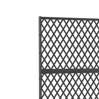 Outsunny Jardinière avec Treillis 110 L, Brise-Vue Paravent pour Plantes Grimpantes, Trous de Drainage, 90x37,5x180cm, Noir(m-10)