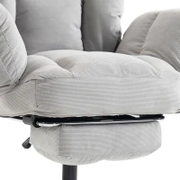 HOMCOM Executive Office Chair Height Adjustable Desk Chair Reclining Flip-up Armrest Footrest, Light Grey(m-10)