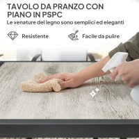 Outsunny Set da Giardino con Tavolo da Pranzo Rettangolare e 8 Sedie Impilabili con Braccioli, Grigio(m-5)