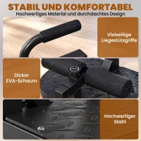 HOMCOM Sissy Squat Kniebeugentrainer Beintrainer Bauch-Gesäß-Trainer 3 in 1 Trainer verstellbar bis 120 kg Stahl Schwarz 50 x 97 x (44,5–56,5) cm(m-7)