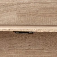 HOMCOM Estante para Livros Alta e Estreita de 6 Níveis com 4 Compartimentos Abertos Portas e Prateleira Ajustável Madeira Natural(m-10)