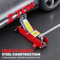 HOMCOM Low Profile Jack, 2 Ton Hydraulic Car Jack for Car Trailer Garage Tyre Repair, Red(m-5)