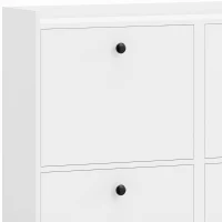 HOMCOM Zapatero Recibidor Entrada con 4 Cajones Abatibles y Estante Abierto Estantes Ajustables Encimera hasta 16 Pares Blanco(m-12)
