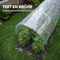 Outsunny Serre de jardin serre à tomates 7 arceaux en acier bâche en plastique 6 x 1,23 x 1,71 m vert(m-8)