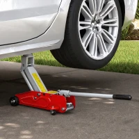 HOMCOM Low Profile Jack, 2 Ton Hydraulic Car Jack for Car Trailer Garage Tyre Repair, Red(m-10)