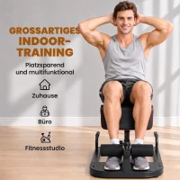 HOMCOM Sissy Squat Kniebeugentrainer Beintrainer Bauch-Gesäß-Trainer 3 in 1 Trainer verstellbar bis 120 kg Stahl Schwarz 50 x 97 x (44,5–56,5) cm(m-6)