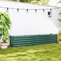 Outsunny Letto per Orto a Fondo Aperto con Bordi Arrotondati in Acciaio Zincato, 240x40x45 cm, Verde(m-10)