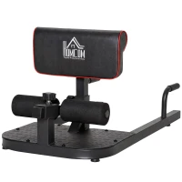 HOMCOM Sissy Squat Kniebeugentrainer Beintrainer Bauch-Gesäß-Trainer 3 in 1 Trainer verstellbar bis 120 kg Stahl Schwarz 50 x 97 x (44,5–56,5) cm(m-1)